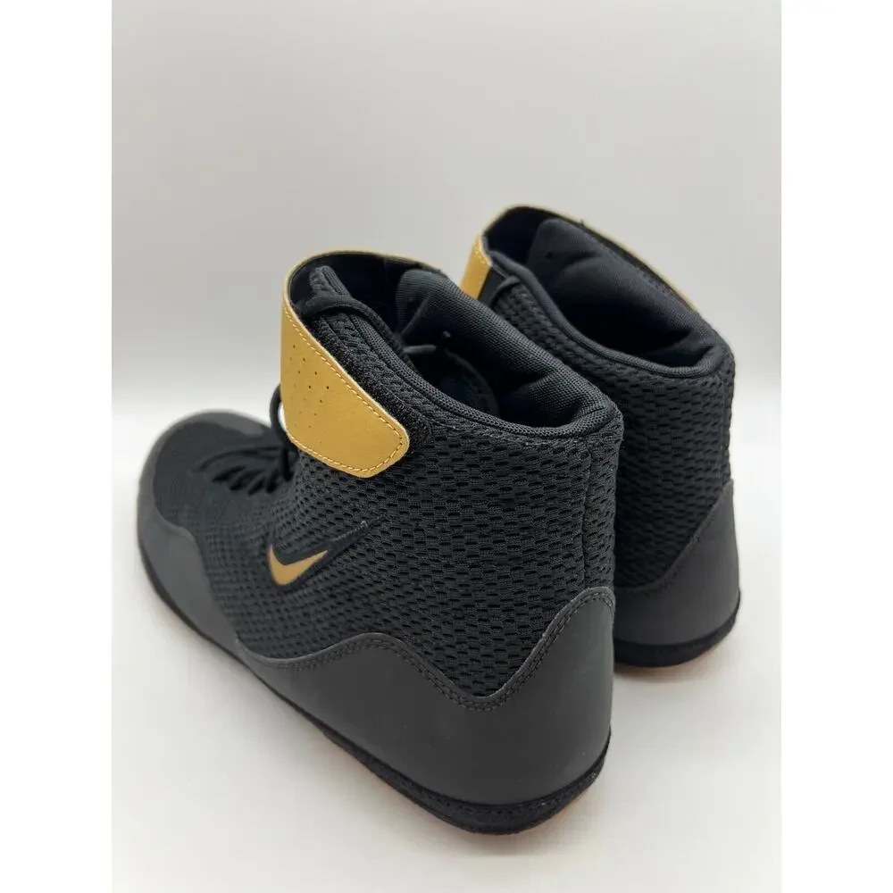 Nike Inflict 3 Wrestling Boxing Shoes Black Gold 325256-004 Men's Size 14
